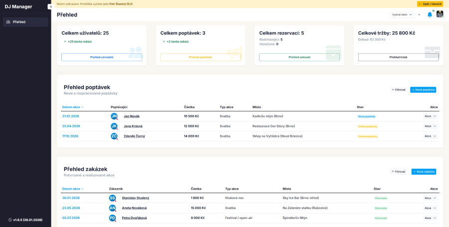 DJ Manager Dashboard
